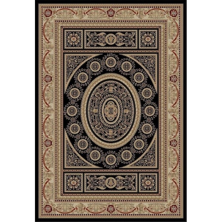 Concord Global 9 ft. 3 in. x 12 ft. 6 in. Jewel Aubusson - Black 44138